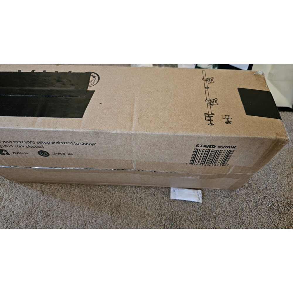 VIVO Dual Computer Monitor Desk Mount Stand, Vertical Array, 2 Screens up to 34"
